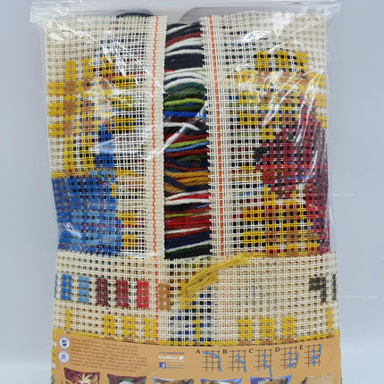 DIY Cross stitch cushion kit "Colourful doggies with bow"