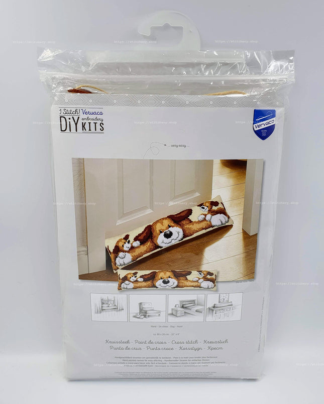 DIY Cross Stitch Cushion Kit "Dog", Draft stopper kit