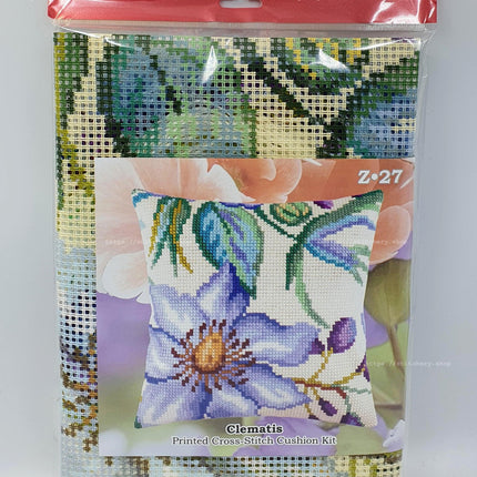 Cross Stitch Pillow Kit "Clematis"