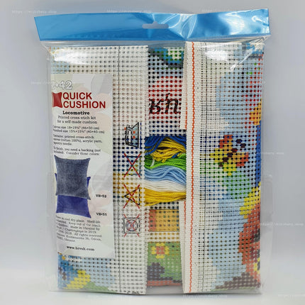 Cross Stitch Pillow Kit "Locomotive"