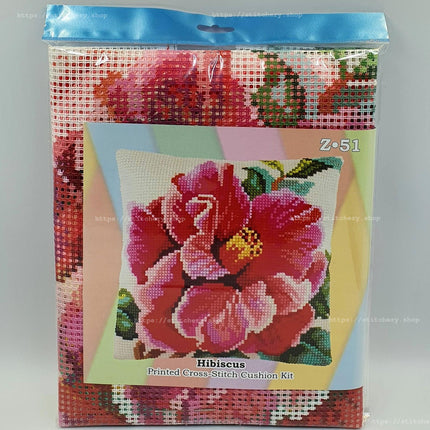 Cross Stitch Pillow Kit "Hibiscus"