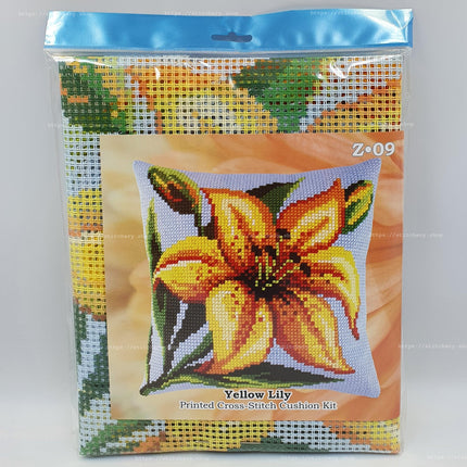Cross Stitch Pillow Kit "Yellow Lily"