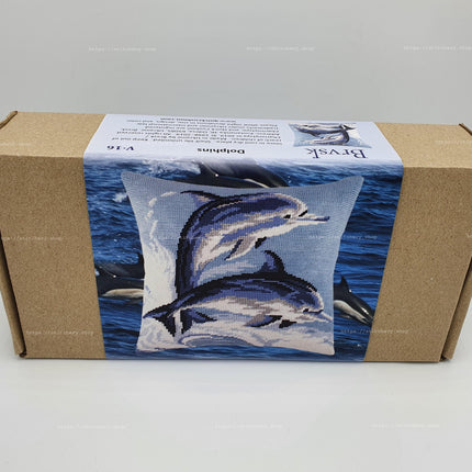 Needlepoint Pillow Kit "Dolphins"