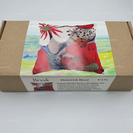 Needlepoint Pillow Kit "Flowerish Mood"