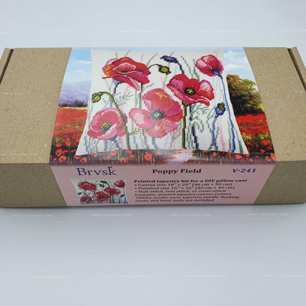 Needlepoint Pillow Kit "Poppy Field"
