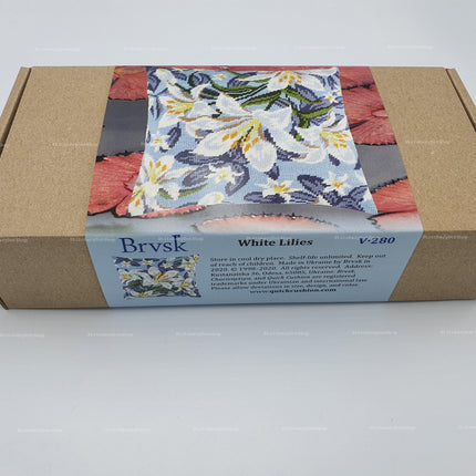 Needlepoint Pillow Kit "White Lilies"