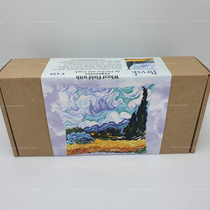 Needlepoint Pillow Kit "Wheat Field with Cypresses"