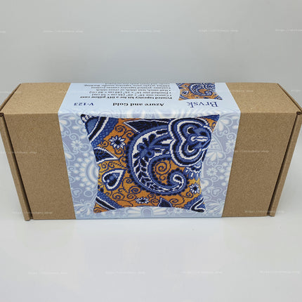 Needlepoint Pillow Kit "Azure and Gold"