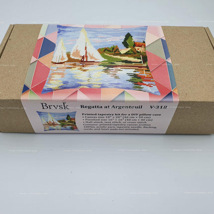 Needlepoint Pillow Kit "Regatta at Argenteuil"