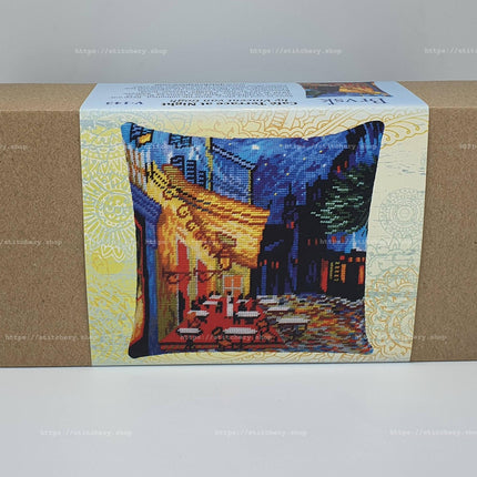 Needlepoint Pillow Kit "Café Terrace at Night"