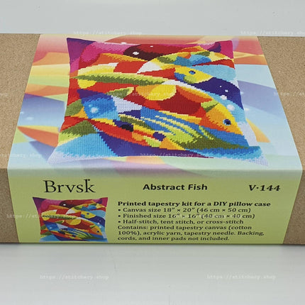 Needlepoint Pillow Kit "Abstract Fish"