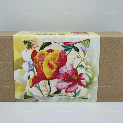 Needlepoint Pillow Kit "Tulips in Watercolor"