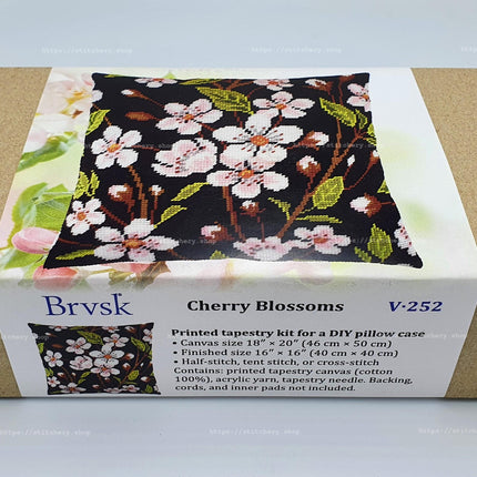Needlepoint Pillow Kit "Cherry Blossoms"