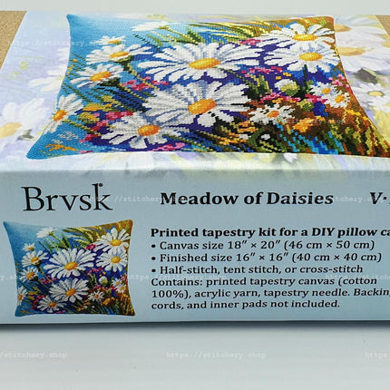 Needlepoint Pillow Kit "Meadow of Daisies"