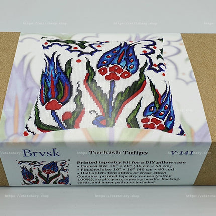 Needlepoint Pillow Kit "Turkish Tulips"