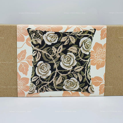 Needlepoint Pillow Kit "Rose Curls"