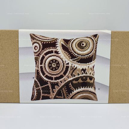 Needlepoint Pillow Kit "Gears"