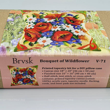 Needlepoint Pillow Kit "Bouquet of Wildflower"