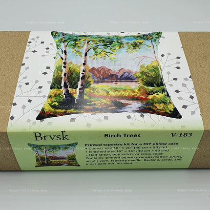 Needlepoint Pillow Kit "Birch Trees"