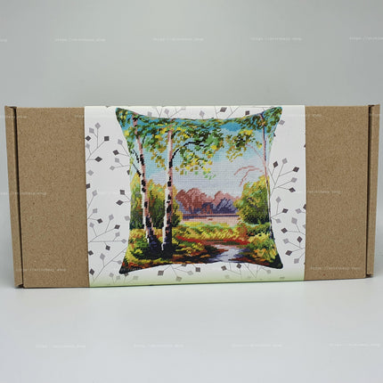 Needlepoint Pillow Kit "Birch Trees"