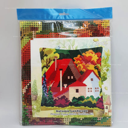 Cross Stitch Pillow Kit "Autumn Landscape"