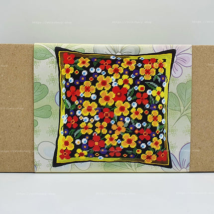 Needlepoint Pillow Kit "Meadow of Flowers"