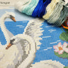 DIY Cross Stitch Kit "Swans" with Printed Tapestry Canvas