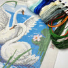 DIY Cross Stitch Kit "Swans" with Printed Tapestry Canvas