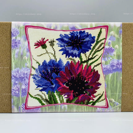 Needlepoint Pillow Kit "Cornflowers"