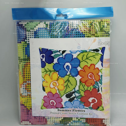 Cross Stitch Pillow Kit "Summer Flowers"