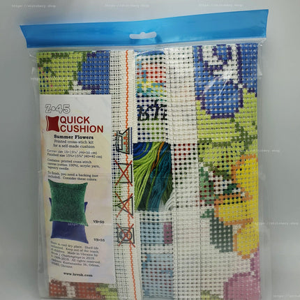Cross Stitch Pillow Kit "Summer Flowers"