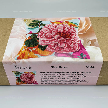 Needlepoint Pillow Kit "Tea Rose"