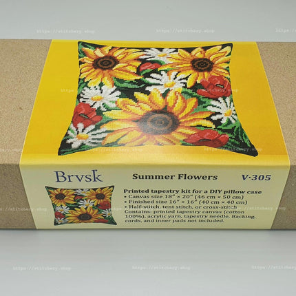 Needlepoint Pillow Kit "Summer Flowers"