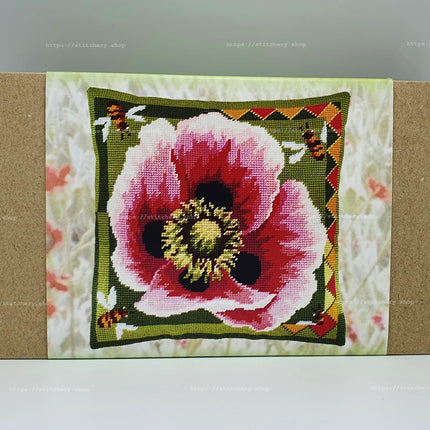 Needlepoint Pillow Kit "Large Poppy"