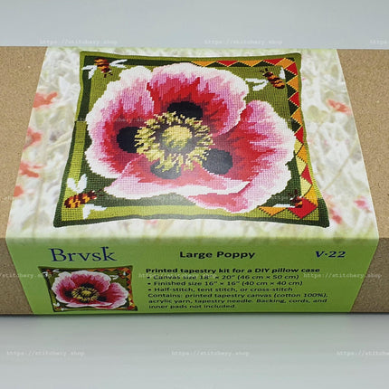 Needlepoint Pillow Kit "Large Poppy"