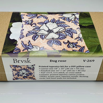 Needlepoint Pillow Kit "Dog rose"