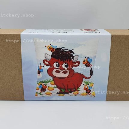 Needlepoint Pillow Kit "Bull Calf"