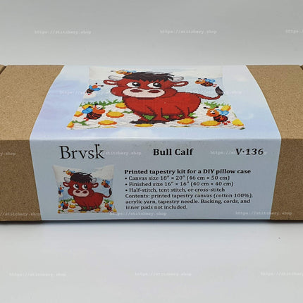 Needlepoint Pillow Kit "Bull Calf"
