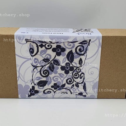 Needlepoint Pillow Kit "Floral Twirls"