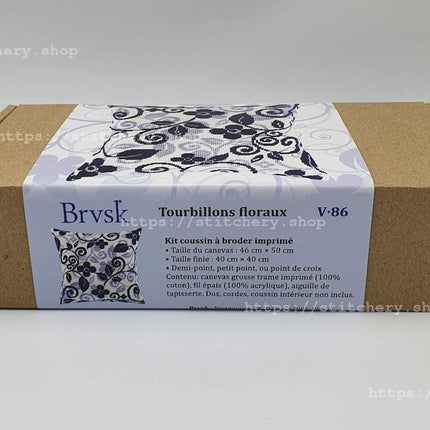 Needlepoint Pillow Kit "Floral Twirls"