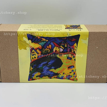 Needlepoint Pillow Kit "Houses on a Hill"