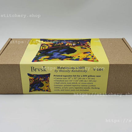 Needlepoint Pillow Kit "Houses on a Hill"