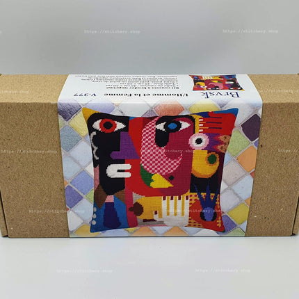 Needlepoint Pillow Kit "A Man and a Woman"