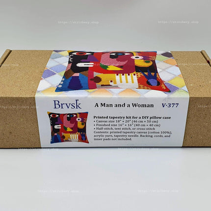 Needlepoint Pillow Kit "A Man and a Woman"