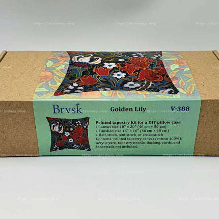 Needlepoint Pillow Kit "Golden Lily"