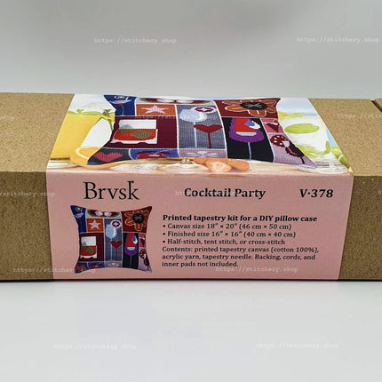 Needlepoint Pillow Kit "Cocktail Party"
