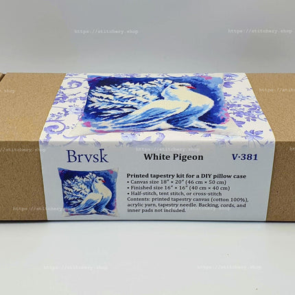 Needlepoint Pillow Kit "White Pigeon"