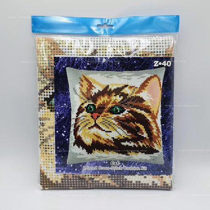 Cross Stitch Pillow Kit "Cat"