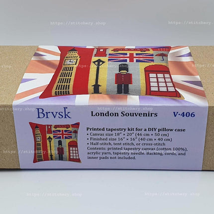 Needlepoint Pillow Kit "London Souvenirs"