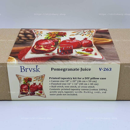 Needlepoint Pillow Kit "Pomegranate Juice"